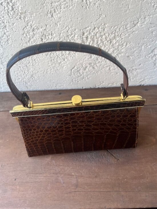 Vintage 1950s Alligator Handbag - Picture 2 of 8